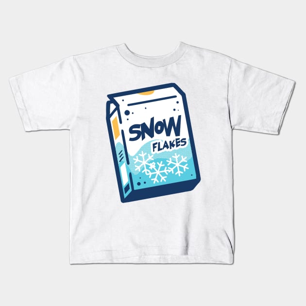 Snow Flakes Cereal Kids T-Shirt by wehkid